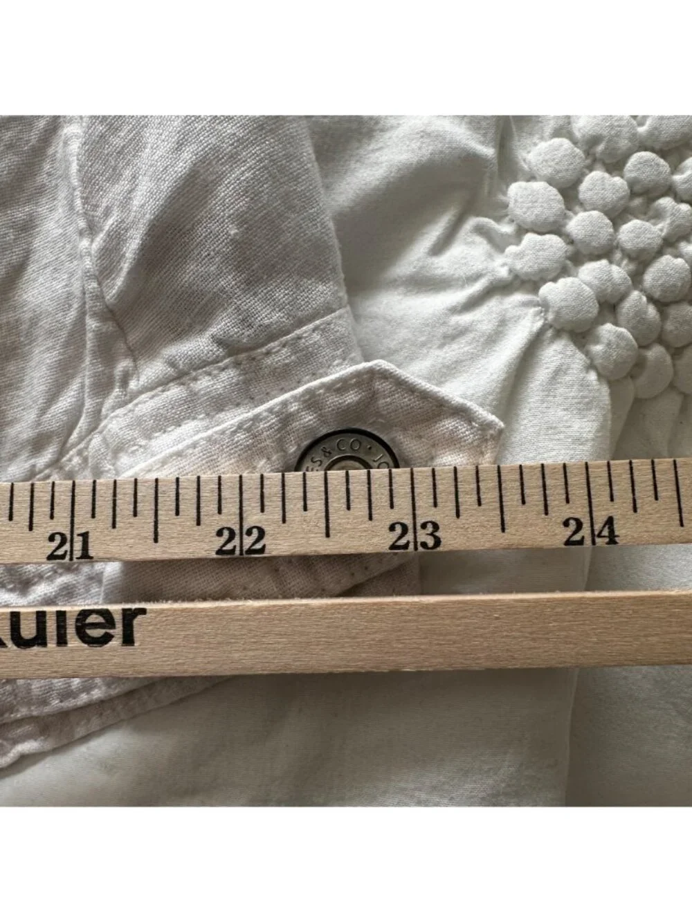 Jones New York Womens White 100% Linen Trucker Style Shacket Size 2X Beach - Picture 7 of 10